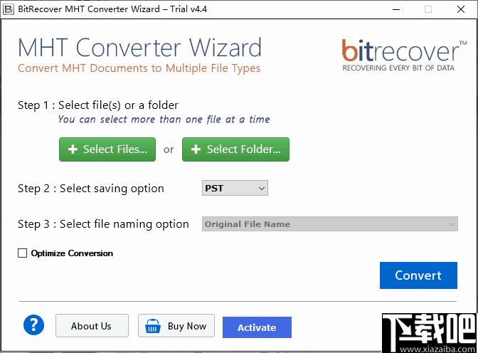 BitRecover MHT Converter Wizard下载,文件转换,文档转换