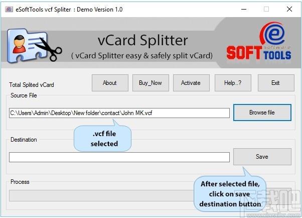 eSoftTools vCard Splitter下载,vCard分割器,vCard分割