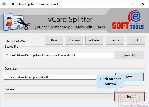 eSoftTools vCard Splitter下载,vCard分割器,vCard分割