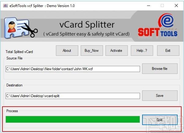 eSoftTools vCard Splitter下载,vCard分割器,vCard分割