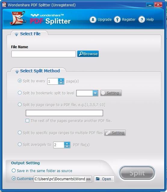 Wondershare PDF Splitter下载,PDF分割工具,PDF分割